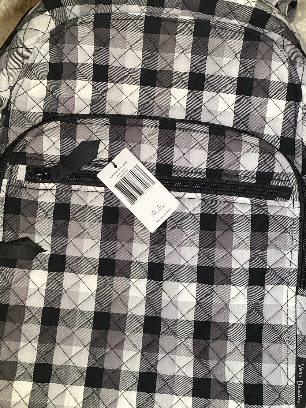 Vera Bradley Quilted Plaid cotton campus kingbird backpack - Picture 5 of 5